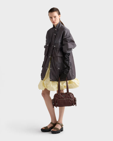 Medium leather top-handle bag
