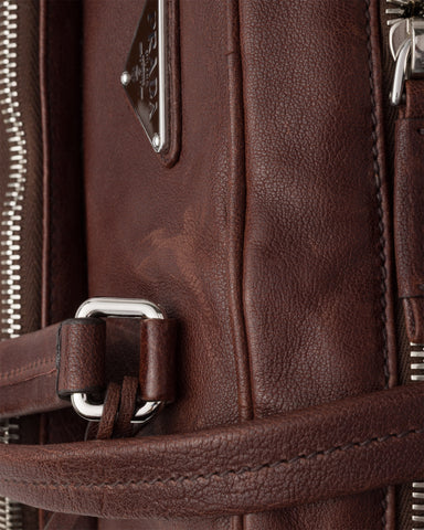Medium leather top-handle bag