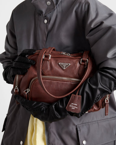 Medium leather top-handle bag