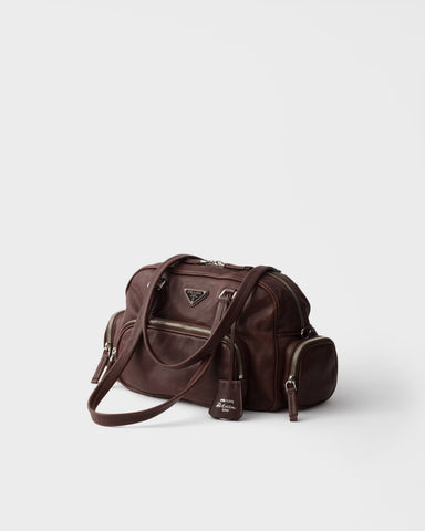 Medium leather top-handle bag