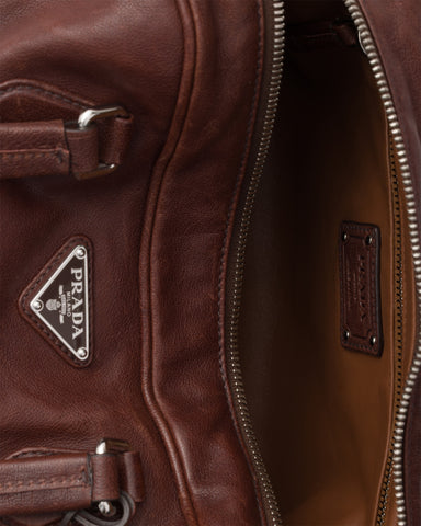 Medium leather top-handle bag