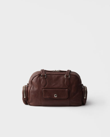 Medium leather top-handle bag
