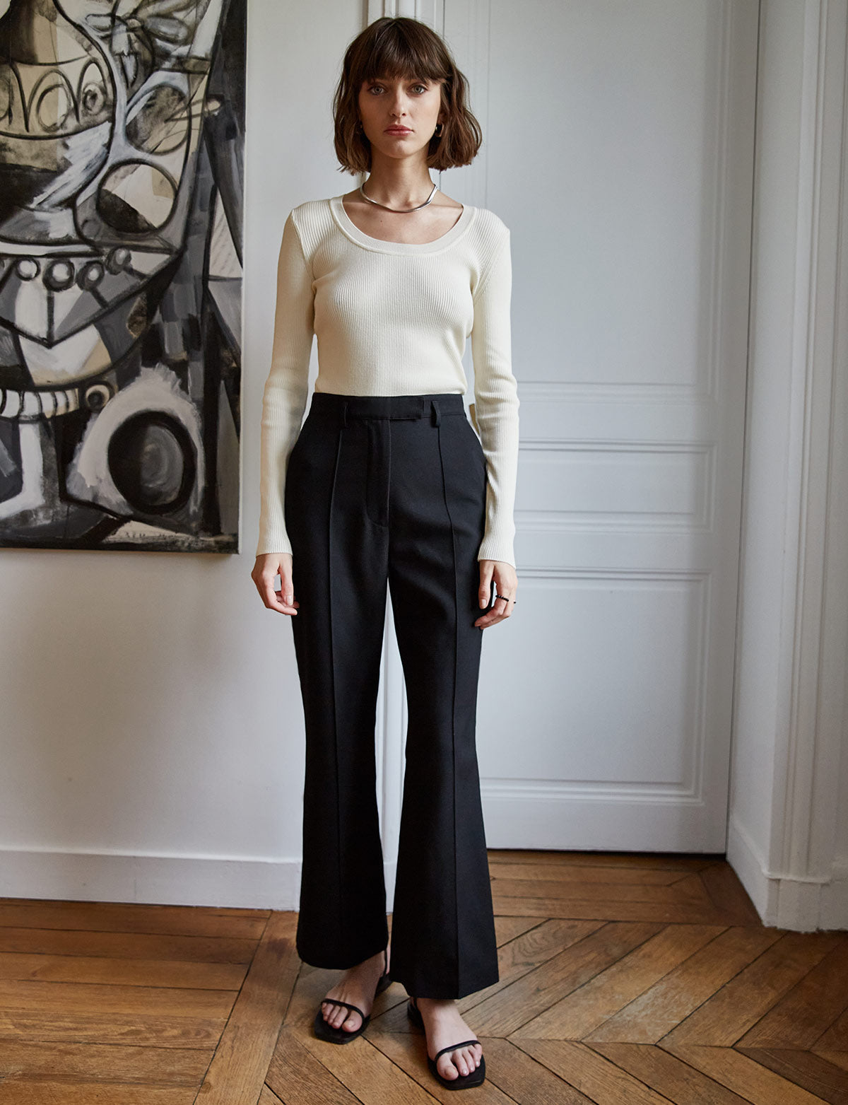 Daria Black Flared Pants Main image