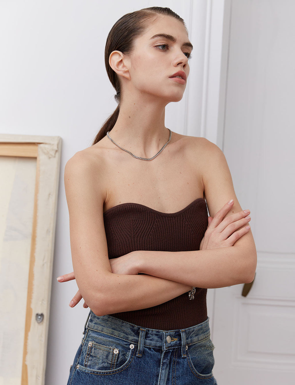 Cass Sweetheart Knit In Chocolate-BESTSELLER