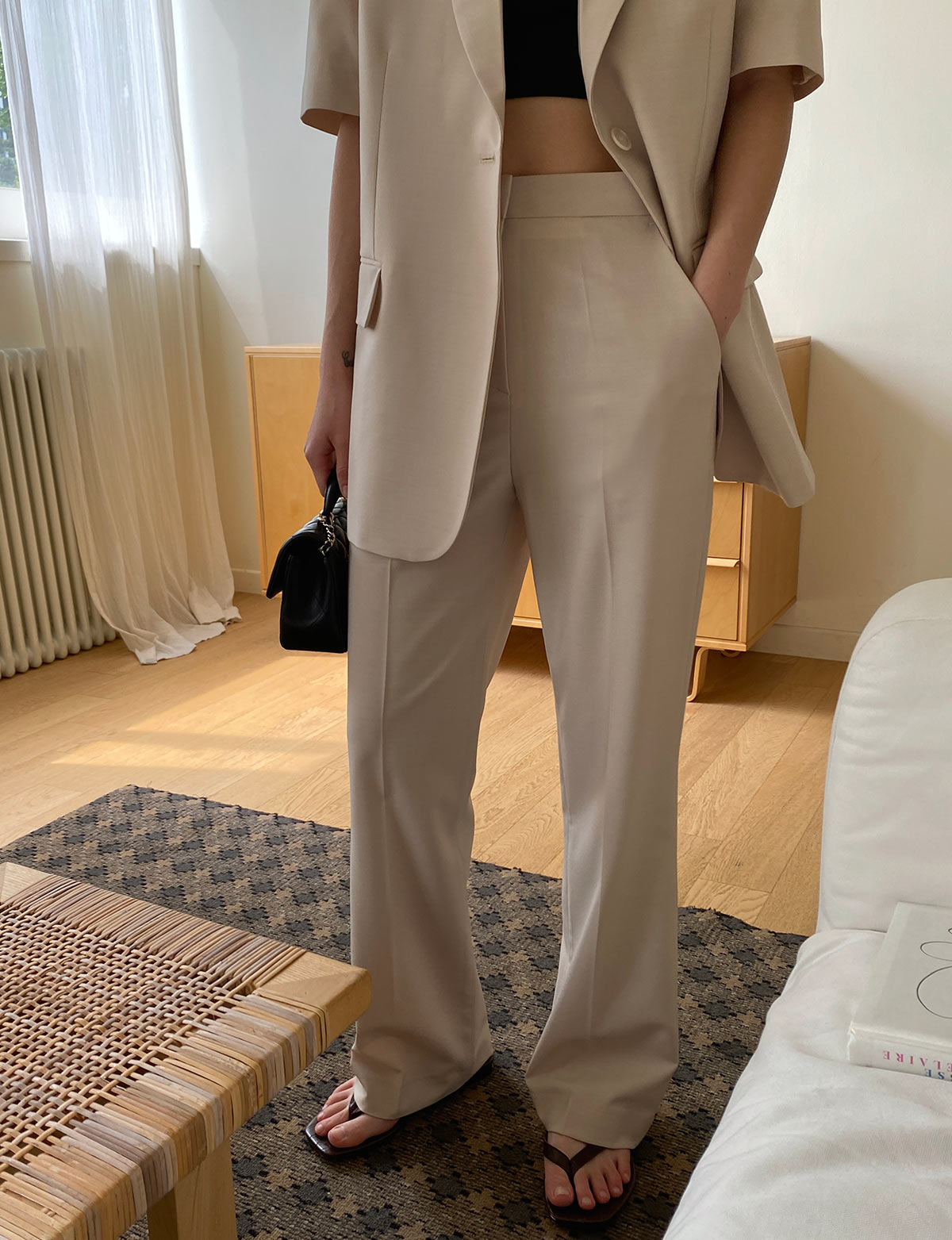 Tan Straight Suit Trousers Secondary image