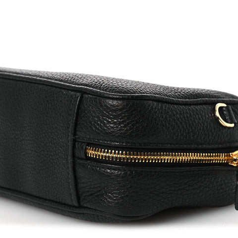 Vitello Daino Medium East West Top Handle Bag Black
