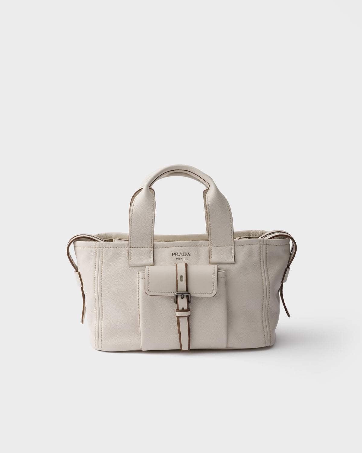 Prada Route medium leather tote bag