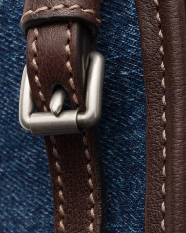 Prada Bonnie medium denim and leather handbag
