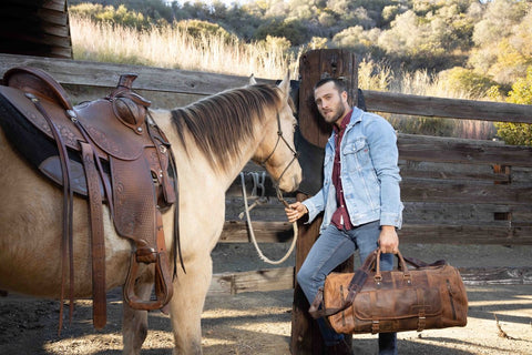 Soyego Leather Duffel Bag for Men