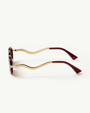 Jimmy Fairly Elvissa Oval Sunglasses | Gold Plated/Cherry