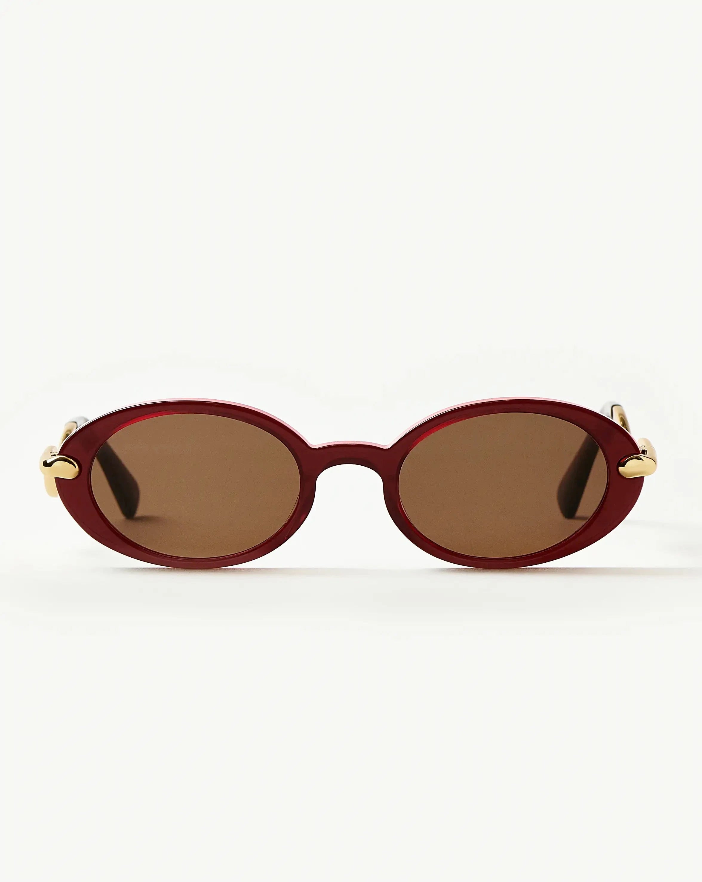 Jimmy Fairly Elvissa Oval Sunglasses | Gold Plated/Cherry