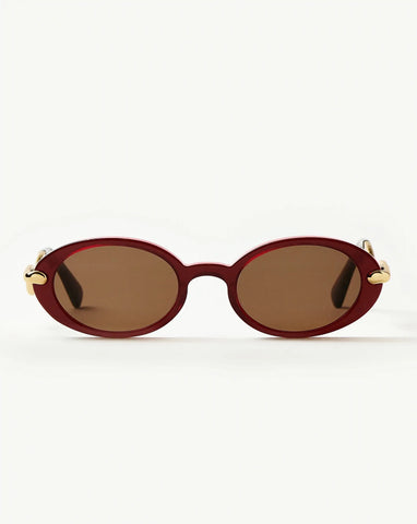 Jimmy Fairly Elvissa Oval Sunglasses | Gold Plated/Cherry
