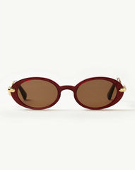 Jimmy Fairly Elvissa Oval Sunglasses | Gold Plated/Cherry