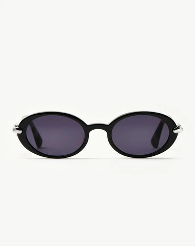 Jimmy Fairly Elvissa Oval Sunglasses | Silver Plated/Black