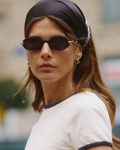 Jimmy Fairly Elvissa Oval Sunglasses | Silver Plated/Black