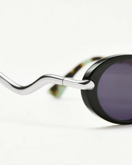 Jimmy Fairly Elvissa Oval Sunglasses | Silver Plated/Black