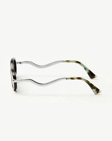 Jimmy Fairly Elvissa Oval Sunglasses | Silver Plated/Black